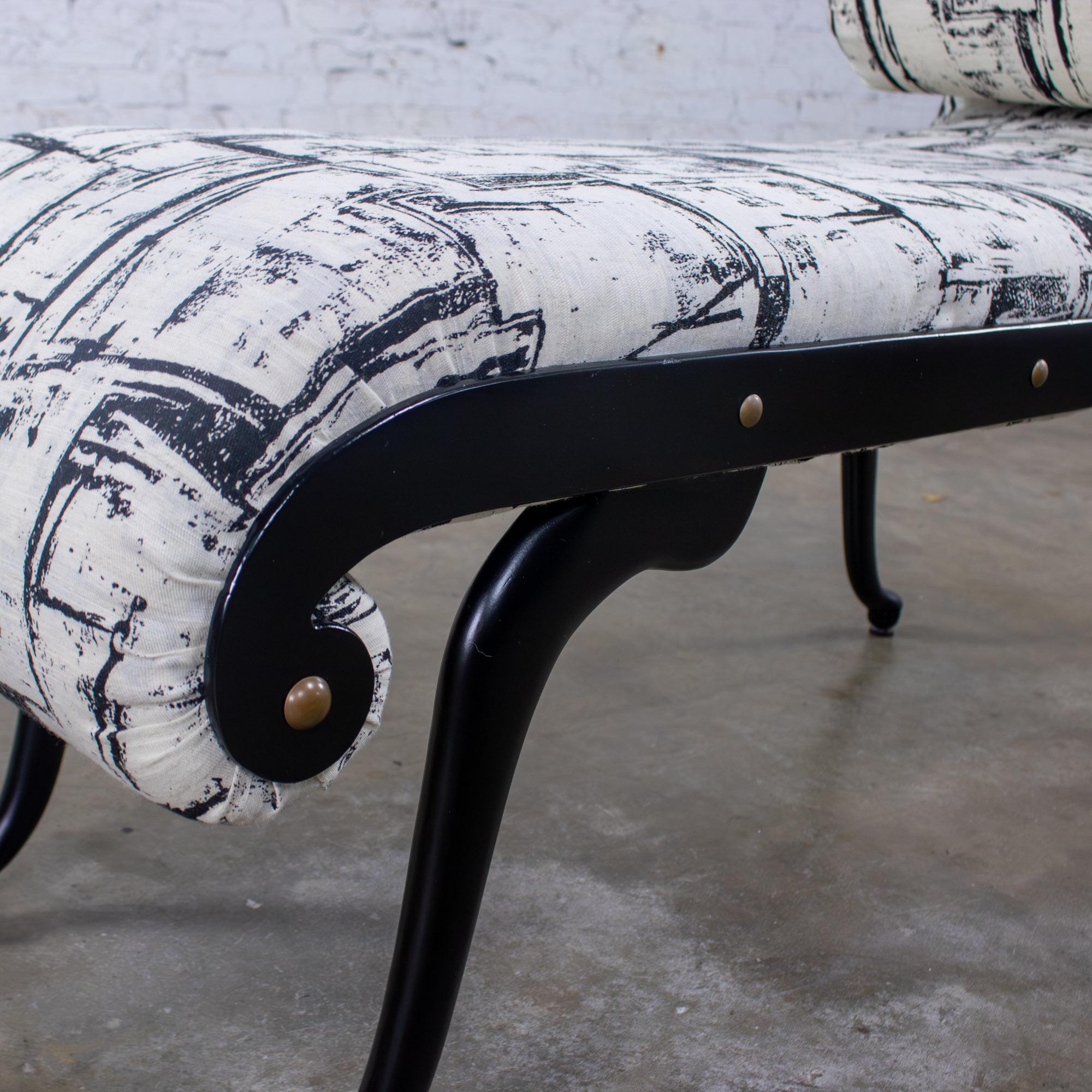 Panchina Hollywood Regency con chaise di Irving Chase Manufacturing con braccio a smerlo in vendita 7