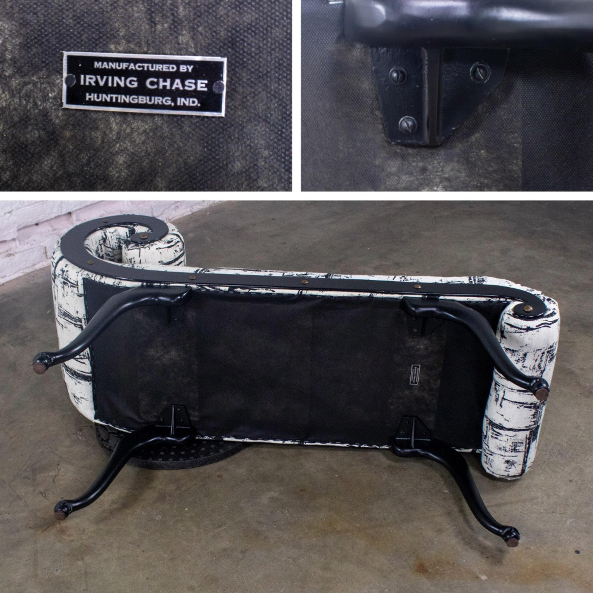 Panchina Hollywood Regency con chaise di Irving Chase Manufacturing con braccio a smerlo in vendita 12