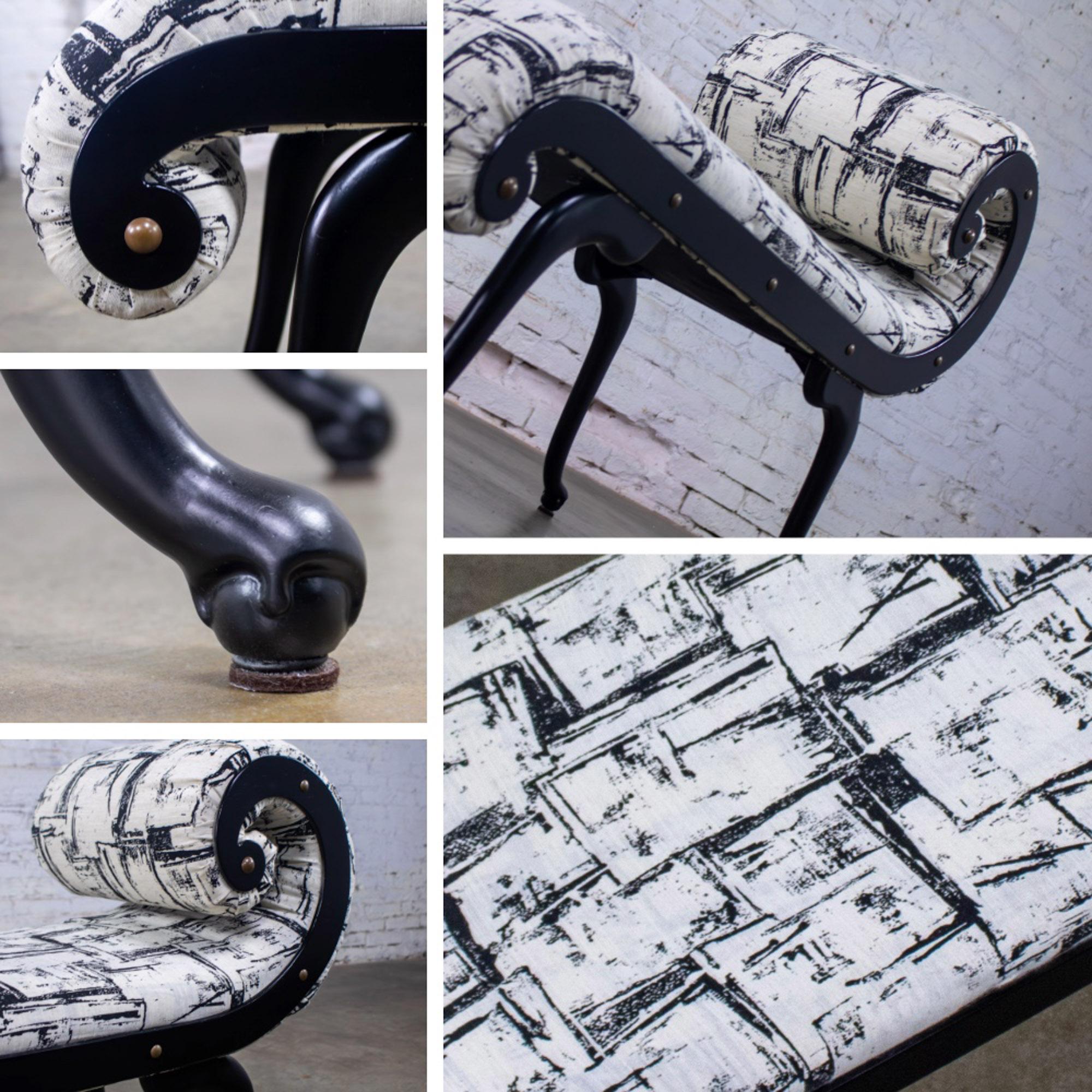 Panchina Hollywood Regency con chaise di Irving Chase Manufacturing con braccio a smerlo in vendita 13