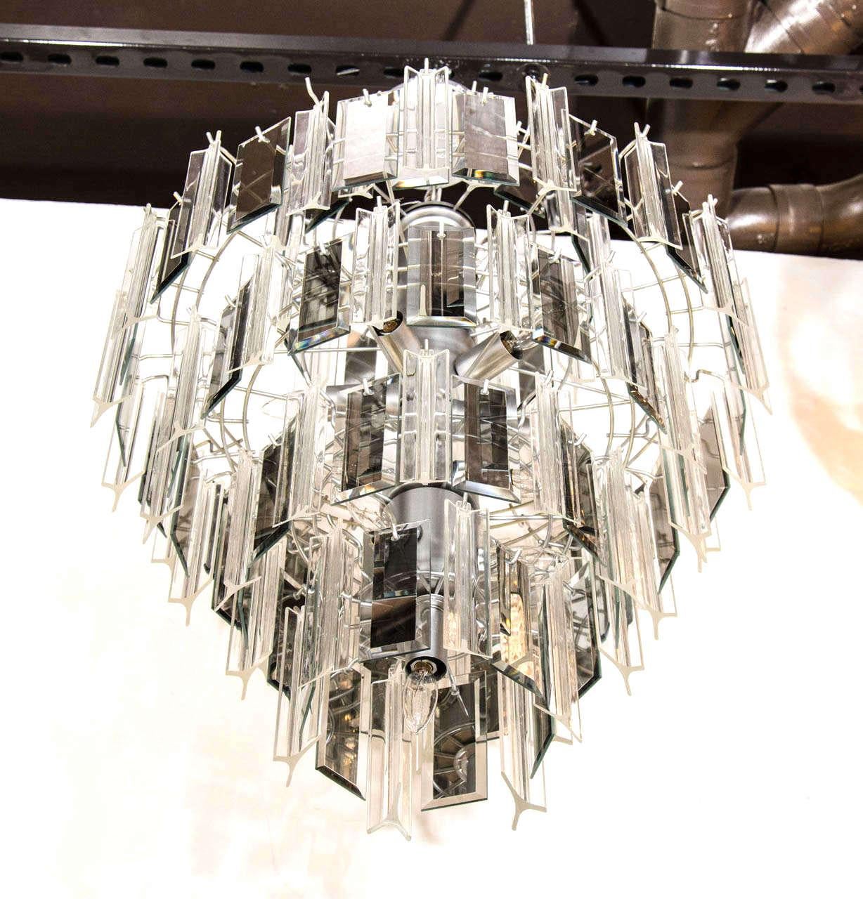 mirrored glass chandelier