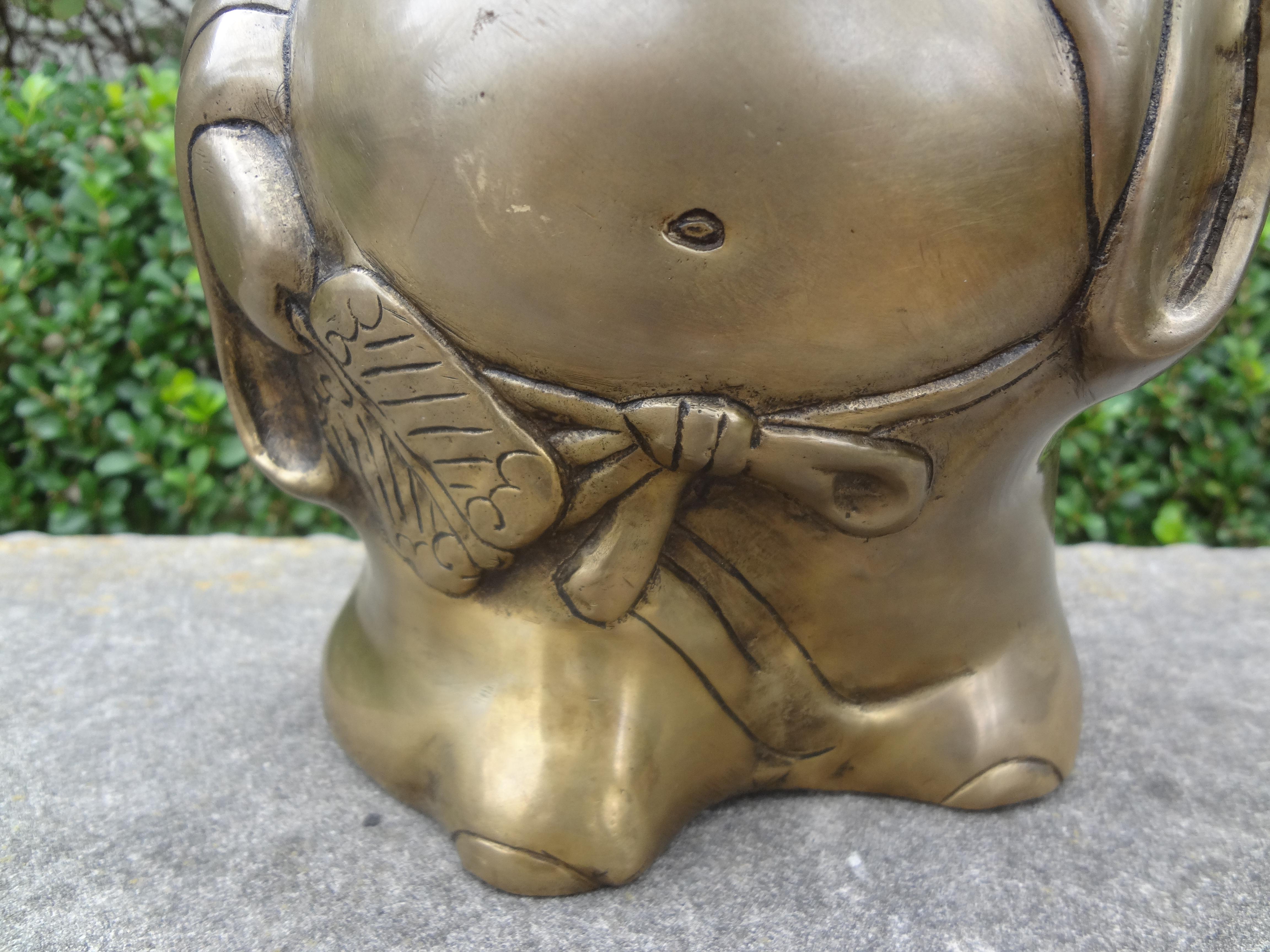 Hollywood Regency Chinese Brass Buddha Sculpture 1