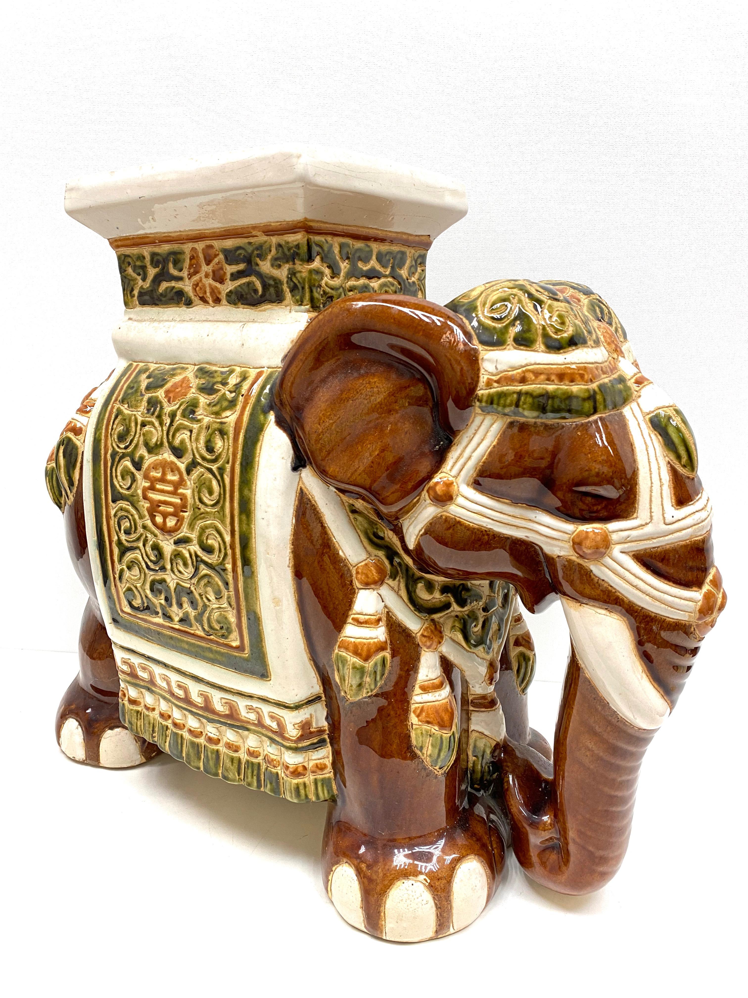 porcelain elephant plant stand