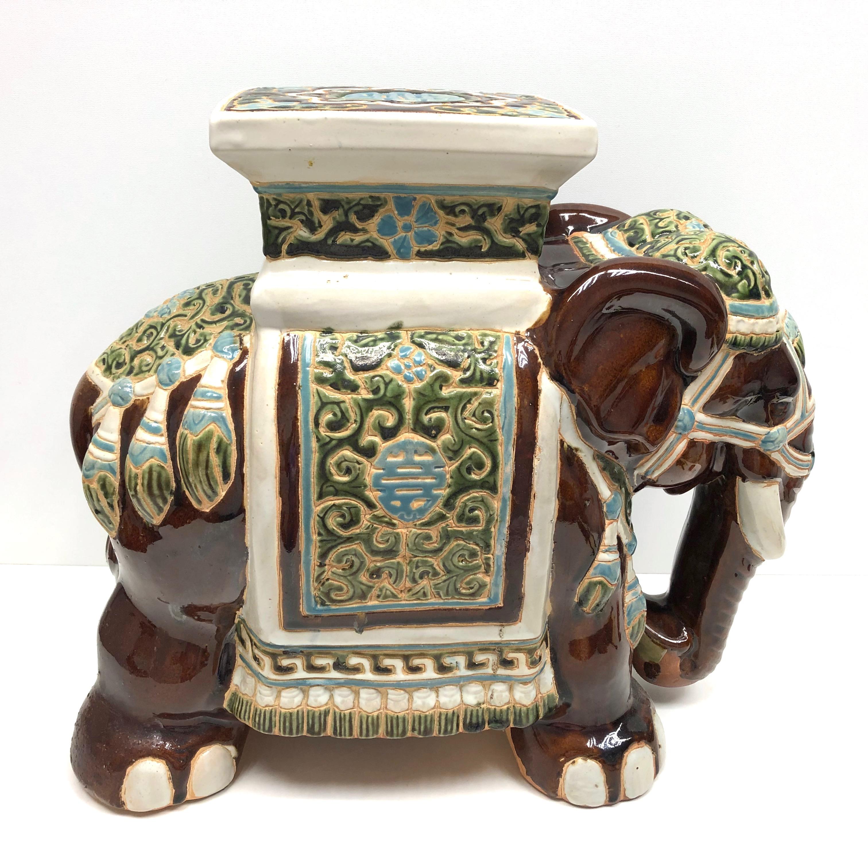chinese ceramic elephant plant stand