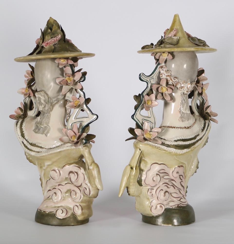 Mid-20th Century Hollywood Regency Chinoiserie Busts in James Mont Style Attributed to Cordey