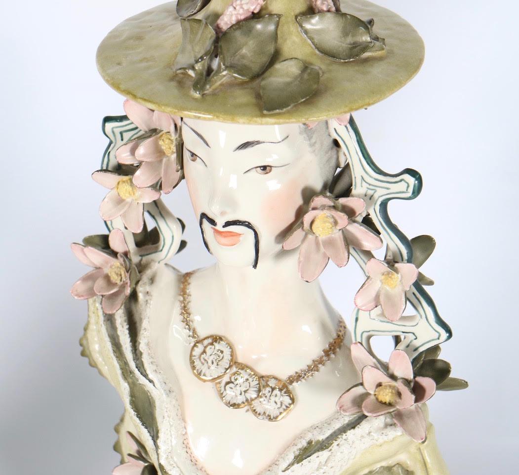 Hollywood Regency Chinoiserie Busts in James Mont Style Attributed to Cordey 2
