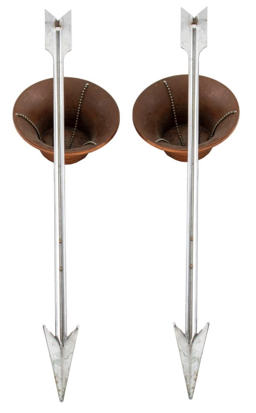 Appliques Votive en chrome et cuivre Hollywood Regency 1