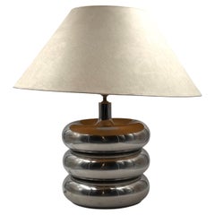 Hollywood regency chromed table lamp base, Luci Italy, 1970s