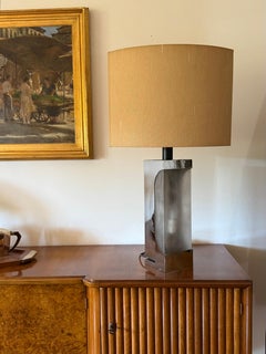 Hollywood regency chromed table lamp base, Luci Milano Italy, 1970s