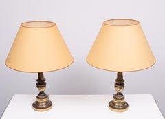 Hollywood Regency  Classic Brass Table lamps 1970s France