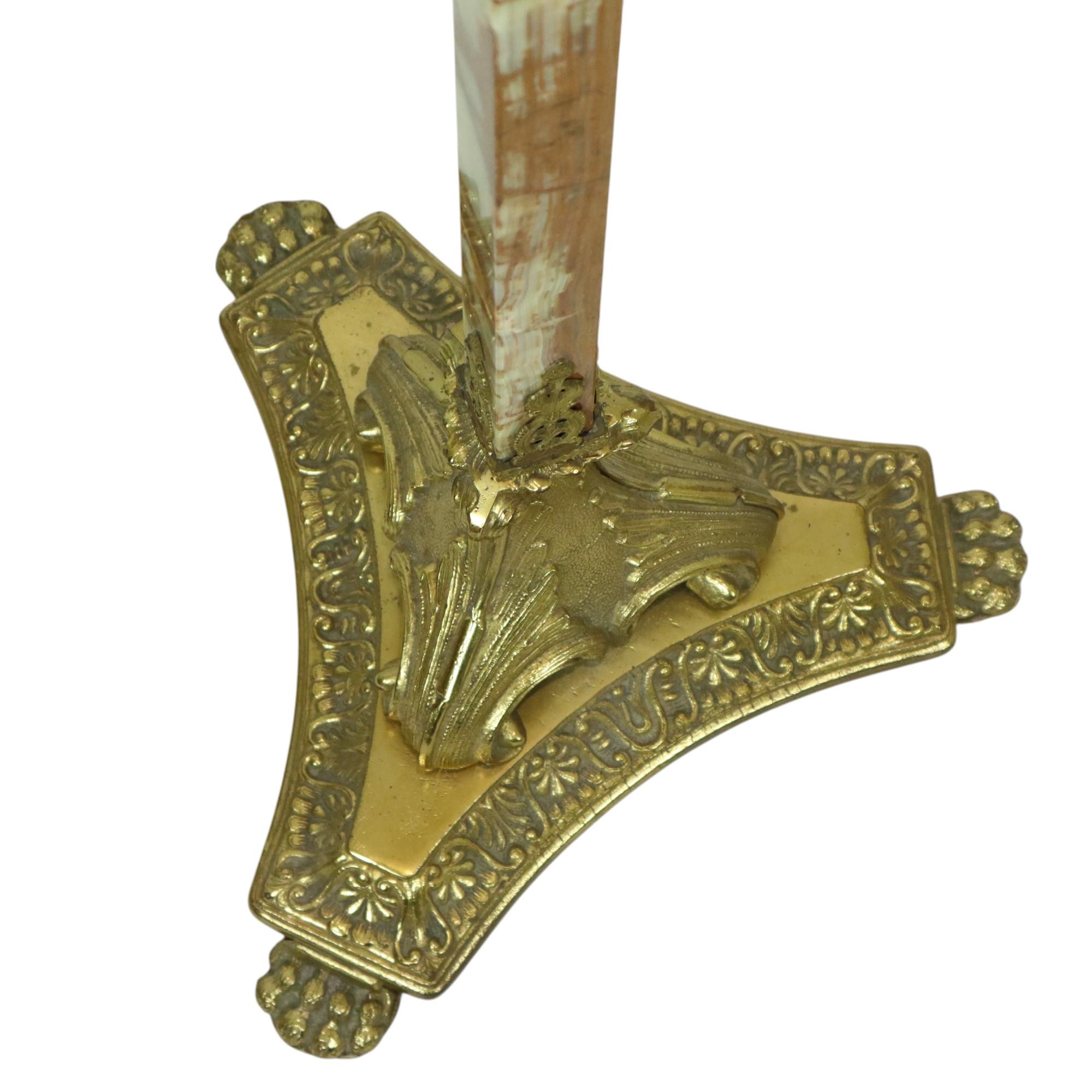 Hollywood Regency Coat Rack Onyx and Brass Fifties 167cm in vendita 10