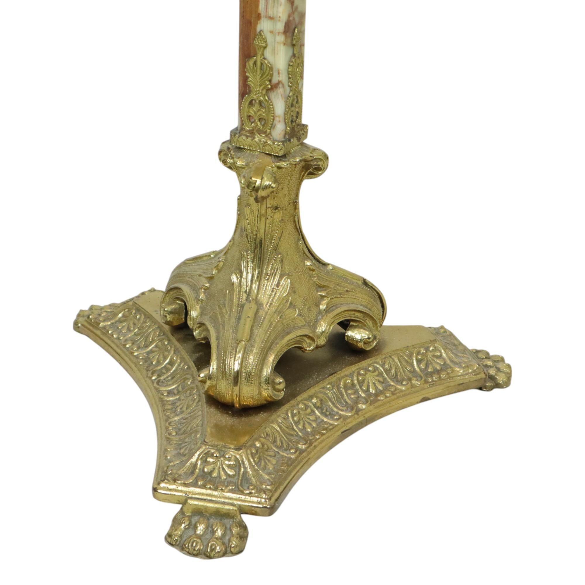 XX secolo Hollywood Regency Coat Rack Onyx and Brass Fifties 167cm in vendita