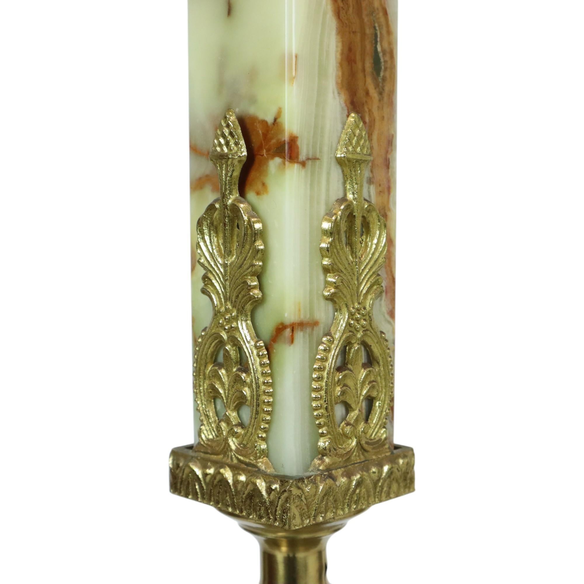 Hollywood Regency Coat Rack Onyx and Brass Fifties 167cm in vendita 2
