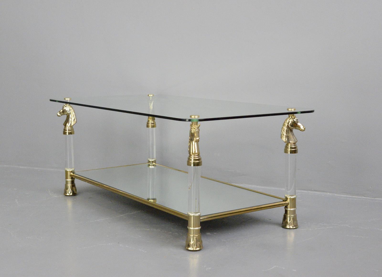 French Hollywood Regency Coffee by Maison Charles Paris Table, Circa 1970s