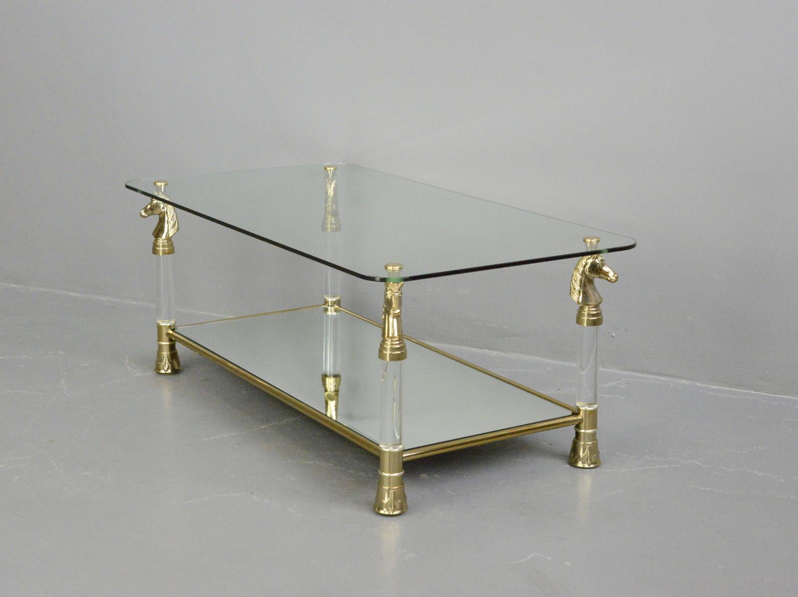 Hollywood Regency Coffee by Maison Charles Paris Table, Circa 1970s 3
