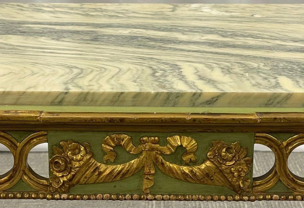 Hollywood Regency Coffee Table by Maison Jansen. Marble Top. Painted. For Sale 1