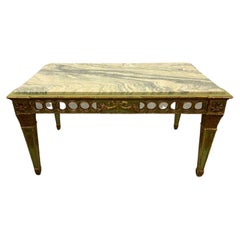 Hollywood Regency Coffee Table by Maison Jansen. Marble Top. Painted.
