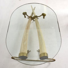 Hollywood Regency Coffee Table Faux Ivory and Bronze Valenti Madrid, Spain