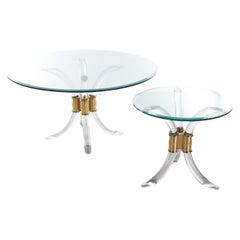 Hollywood Regency Coffee Table with Plexiglass Side Table, 1970 Italy