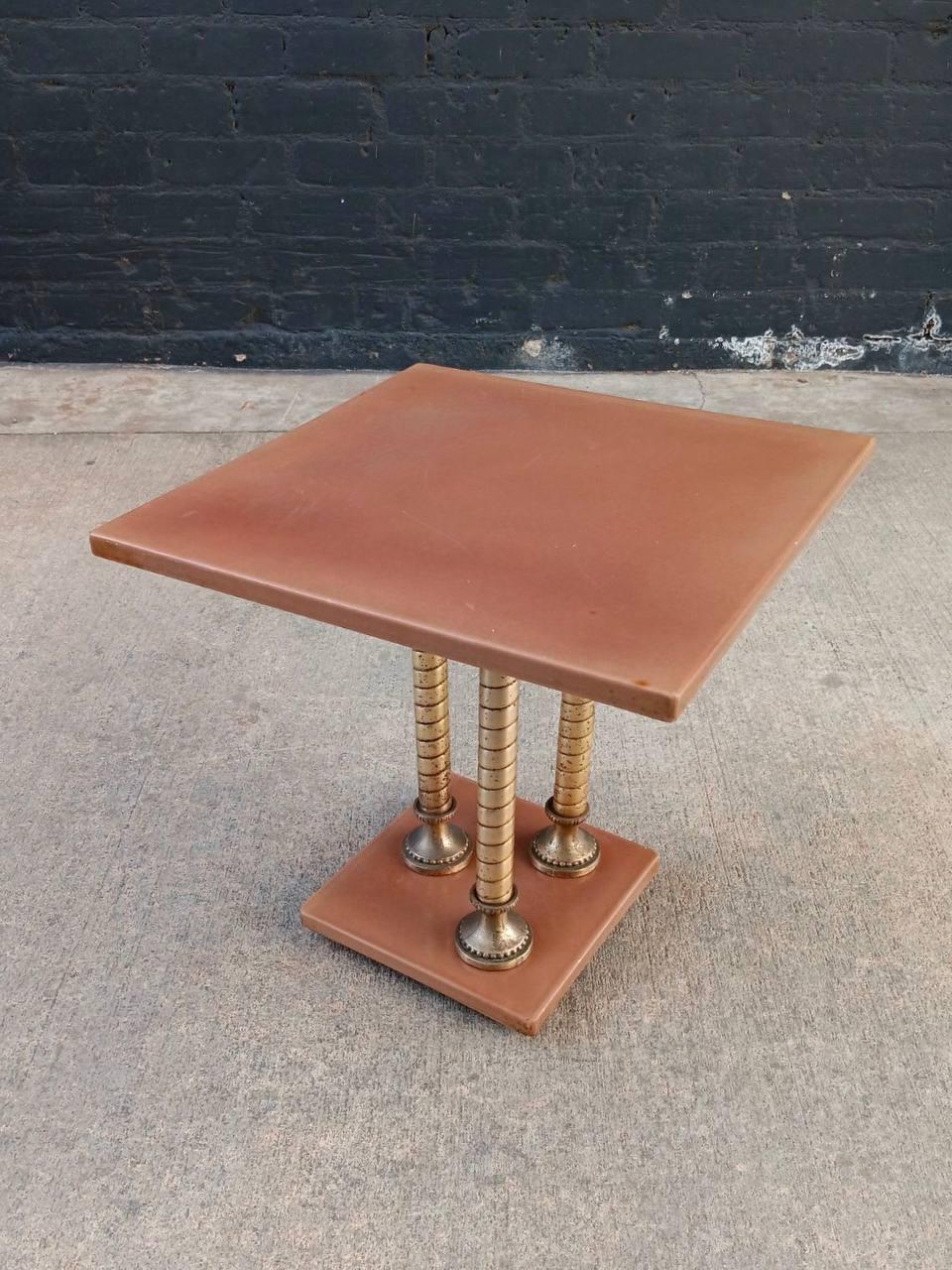 American Hollywood Regency Column Style Side Table For Sale