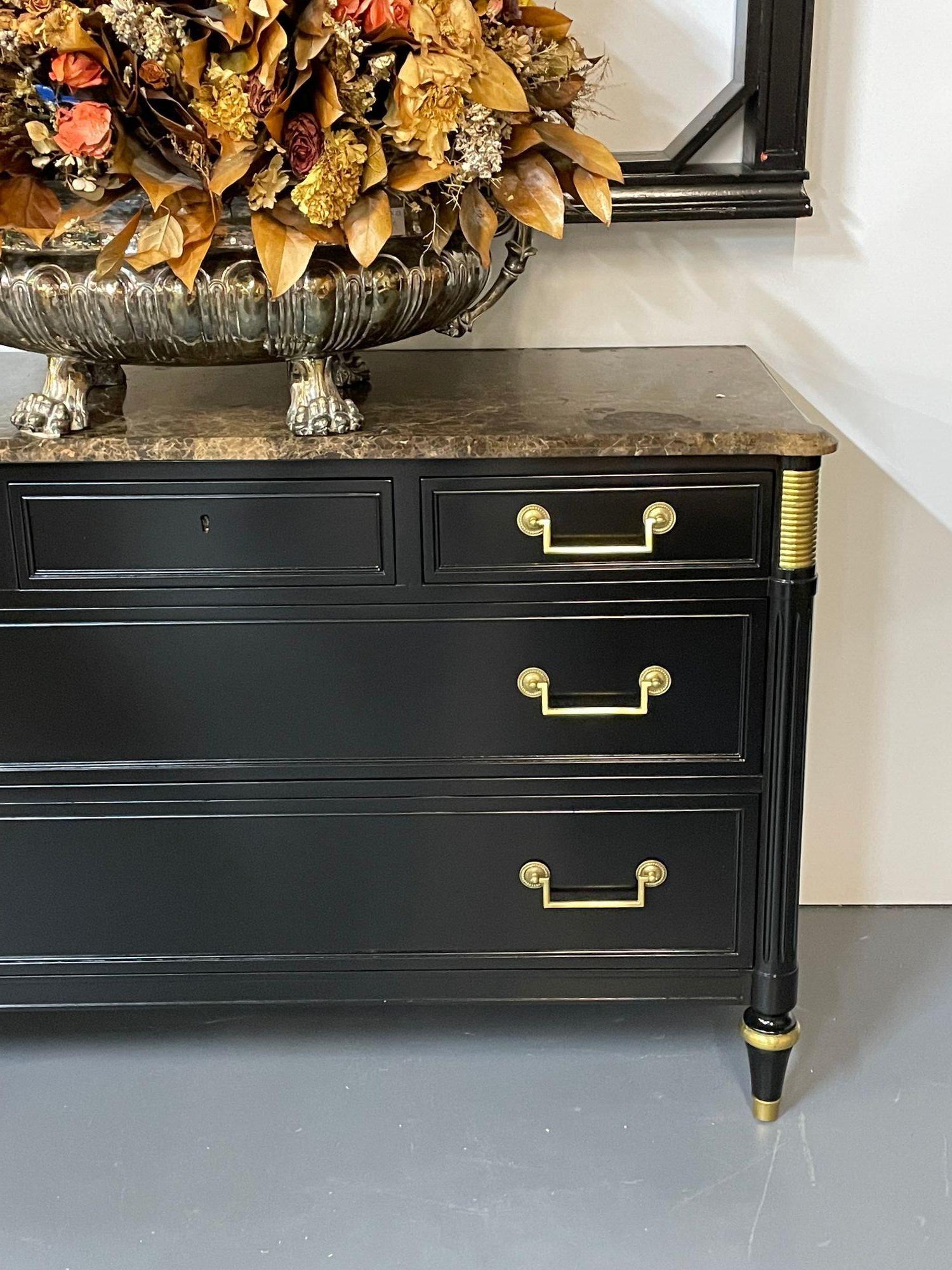 Hollywood Regency Commode, Chest, Bedside Table, Ebony, Maison Jansen Style 6