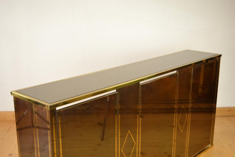 Hollywood Regency Console Table, Dry Bar in the Style of Belgo Chrome For Sale 5
