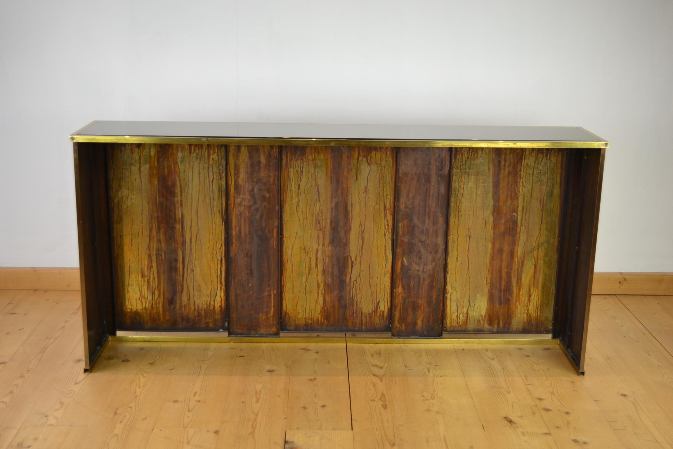 Table console Hollywood Regency, bar sec dans le style de Belgo Chrome en vente 11