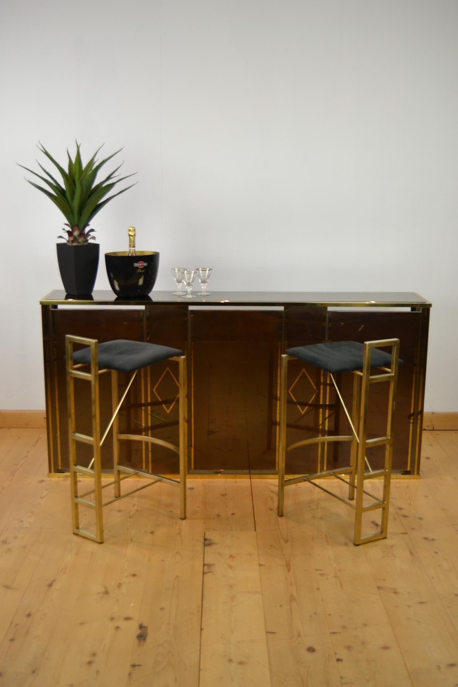 Table console Hollywood Regency, bar sec dans le style de Belgo Chrome en vente 14