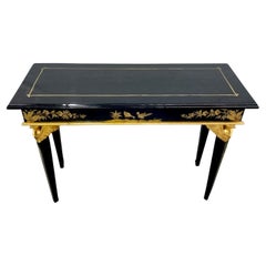 Hollywood Regency, Console Table, Ebonized Wood, Giltwood, 1960s