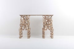 Hollywood Regency Console Table in Gilt Metal