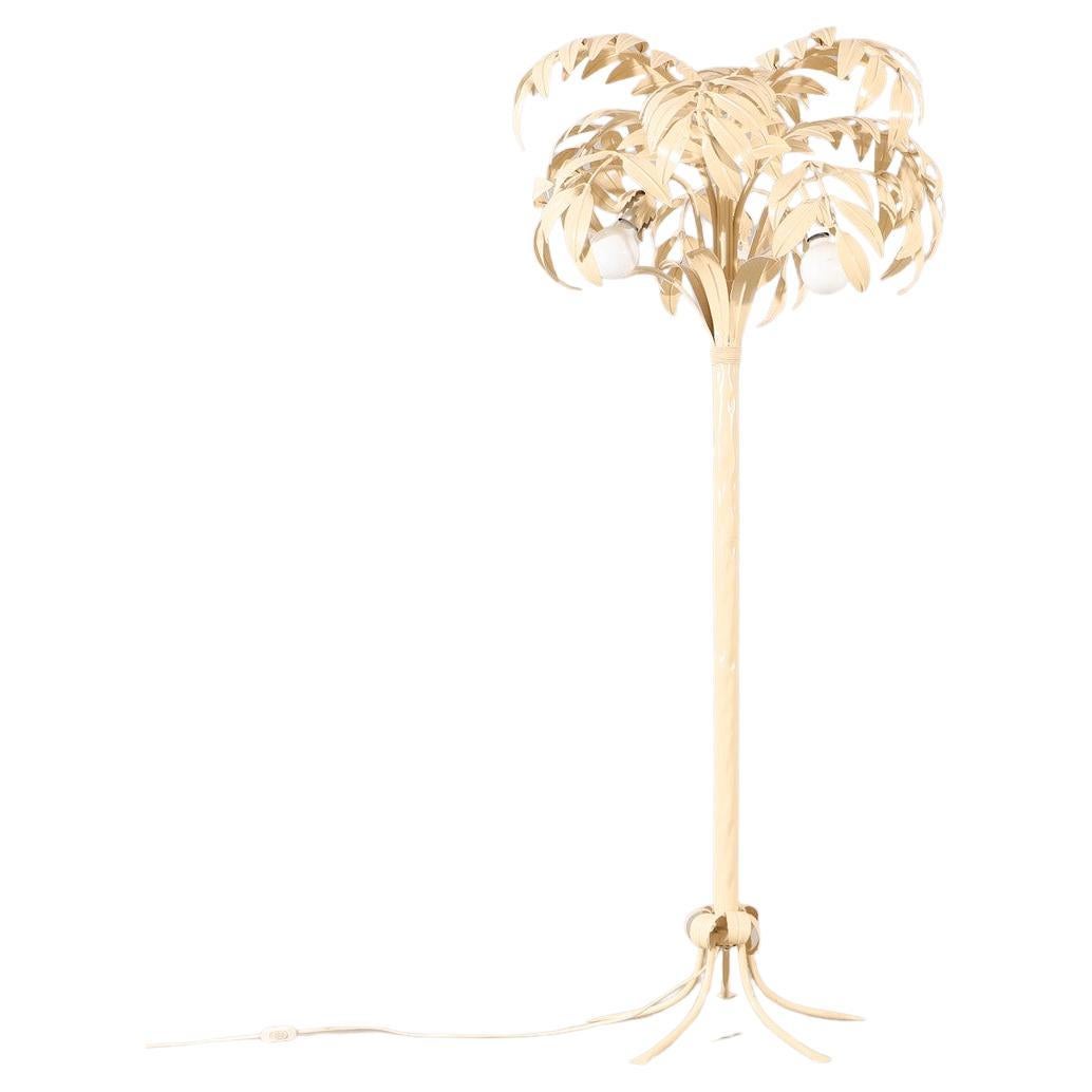 Lampadaire en forme de palmier blanc crème Hollywood Regency  Attribué à Hans Kögl