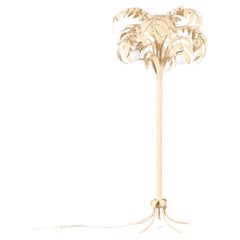 Hollywood Regency Cream White Palm Tree Floor Lamp  Attributed to Hans Kögl