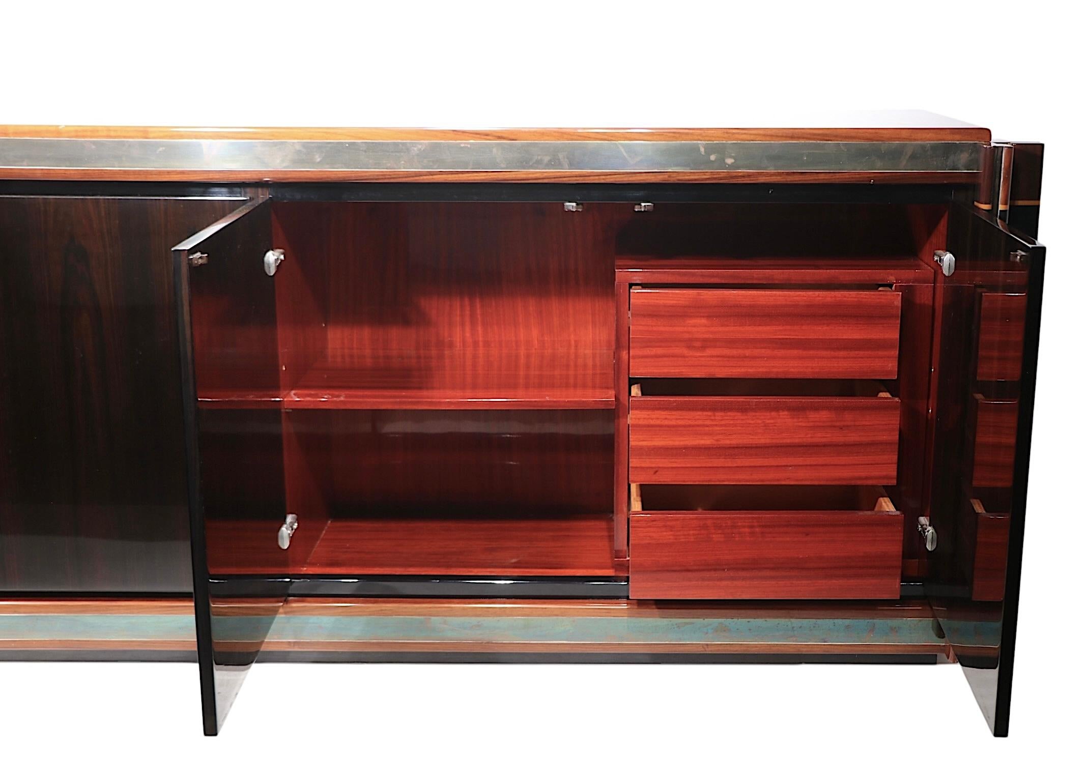 Hollywood Regency Credenza designed by Paolo Barracchia for Roman Deco c. 1984 For Sale 13