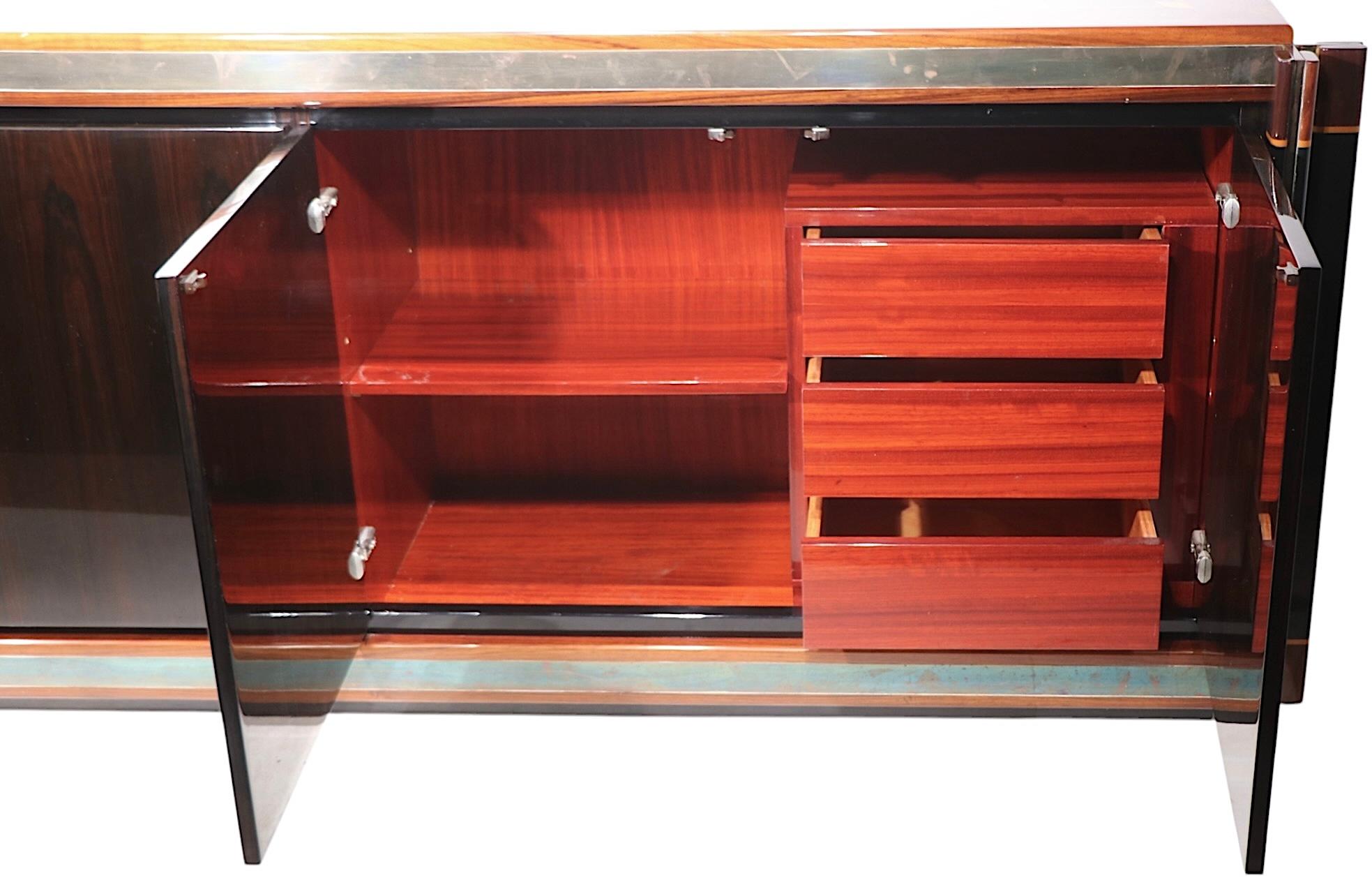 Italian Hollywood Regency Credenza designed by Paolo Barracchia for Roman Deco c. 1984 For Sale