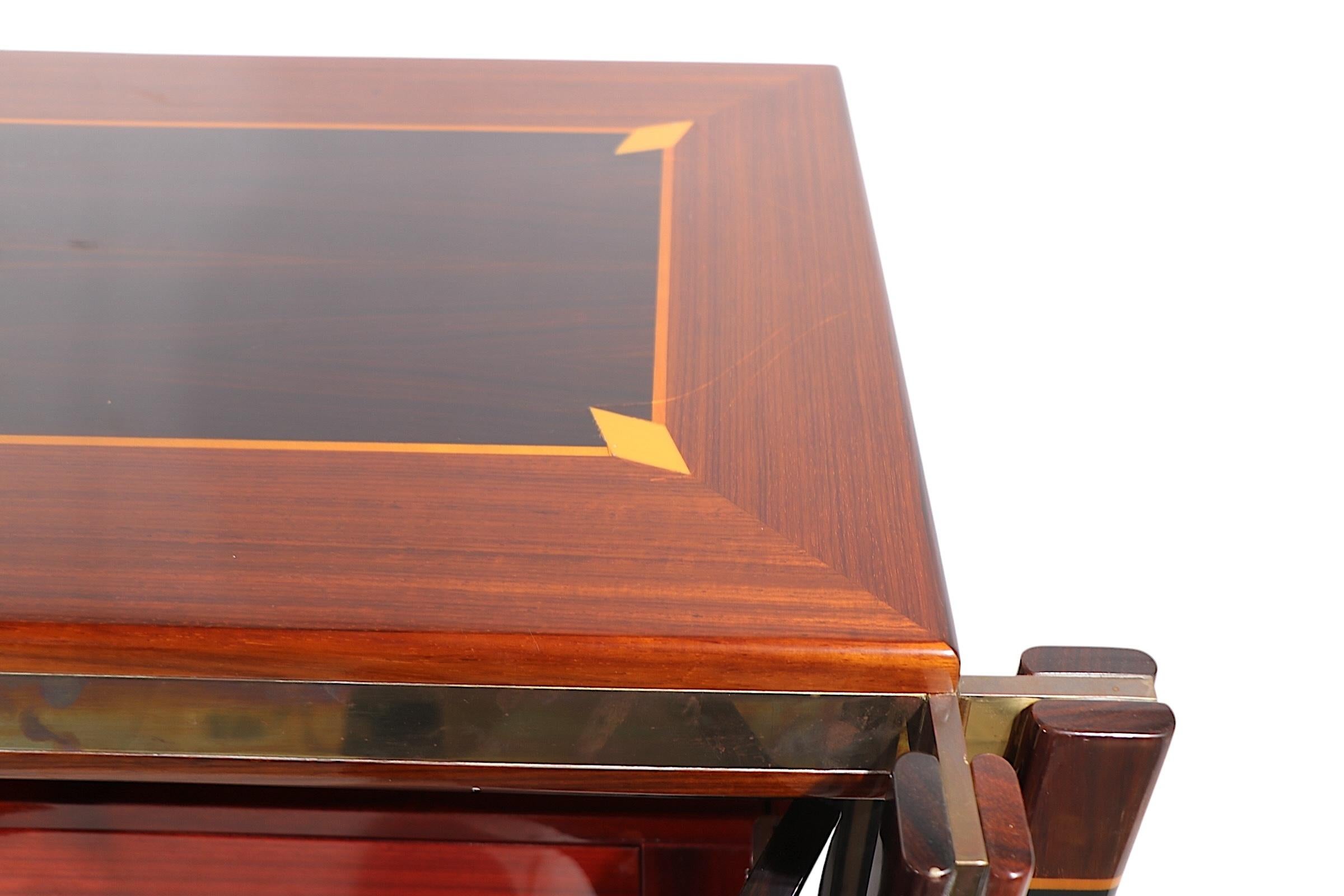 Brass Hollywood Regency Credenza designed by Paolo Barracchia for Roman Deco c. 1984 For Sale