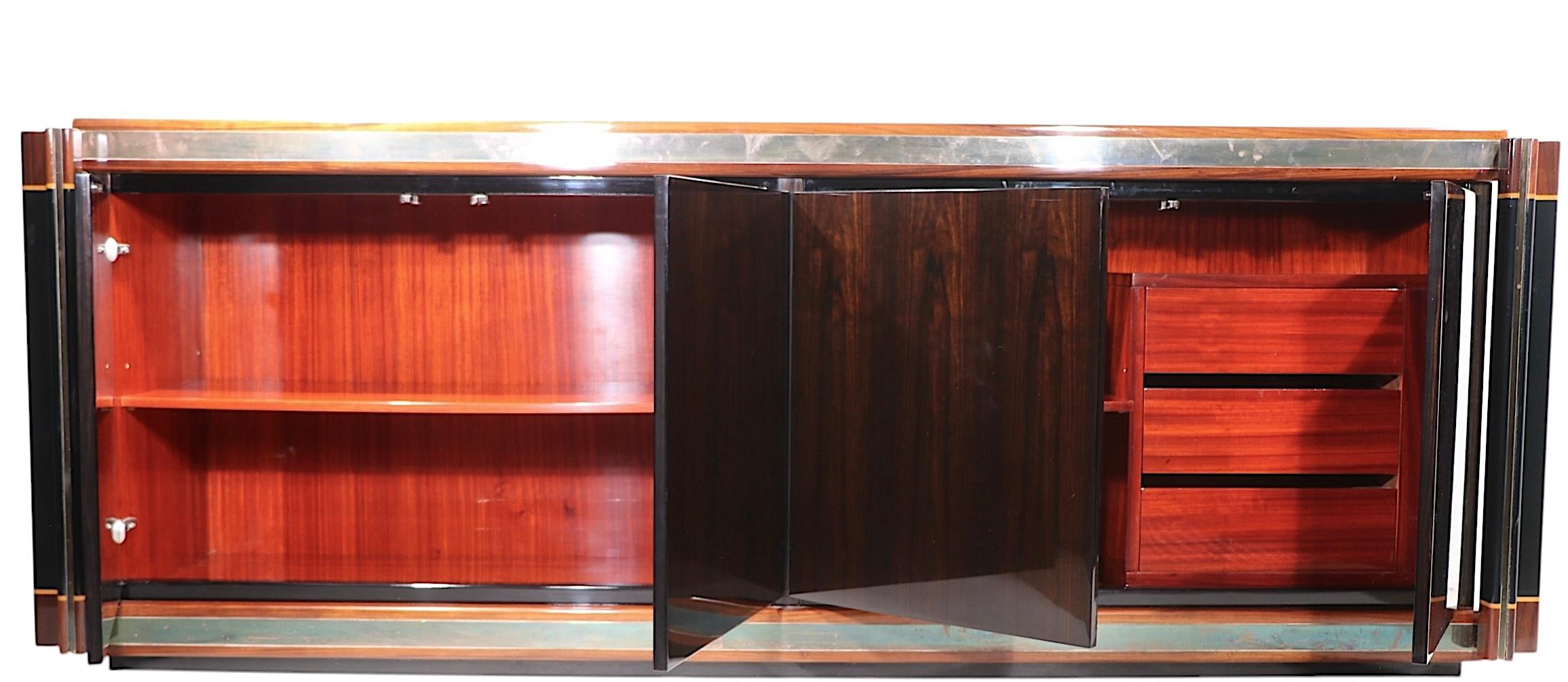 Hollywood Regency Credenza designed by Paolo Barracchia for Roman Deco c. 1984 For Sale 3
