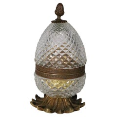 Hollywood Regency Crystal and Bronze Lighter  Made in France att. to Baccarat