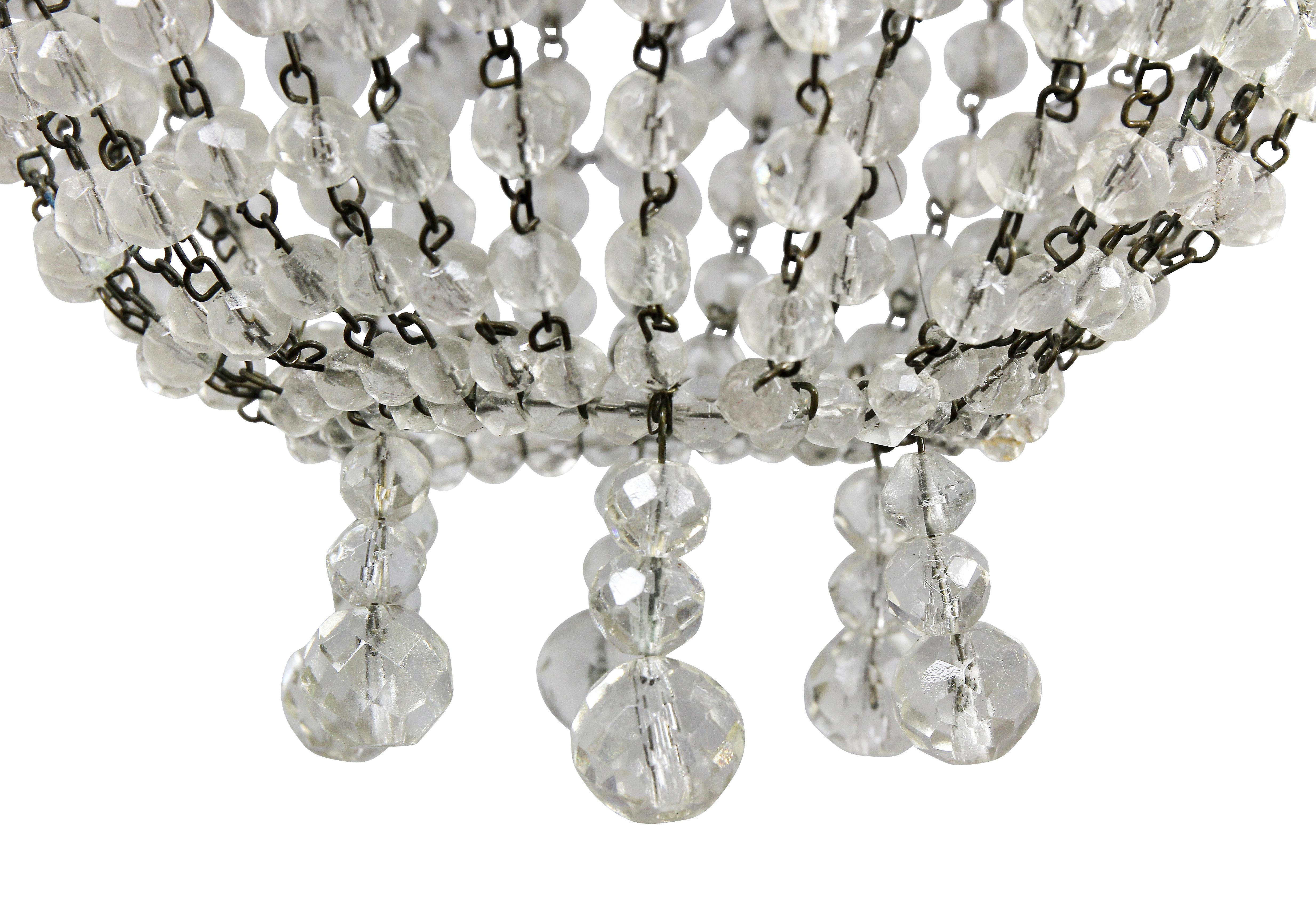 Cut Glass Hollywood Regency Crystal Chandelier For Sale