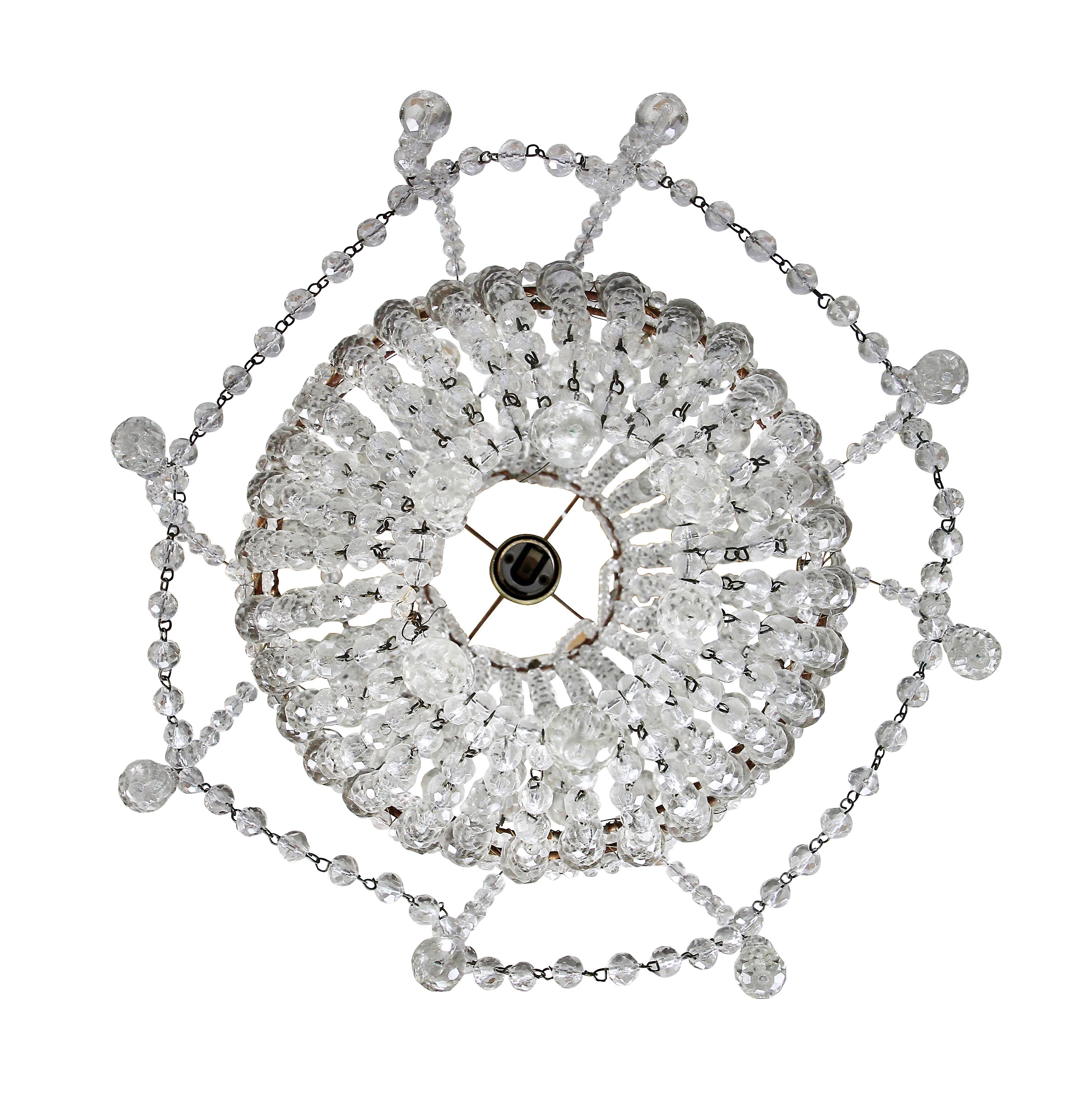 Hollywood Regency Crystal Chandelier For Sale 1