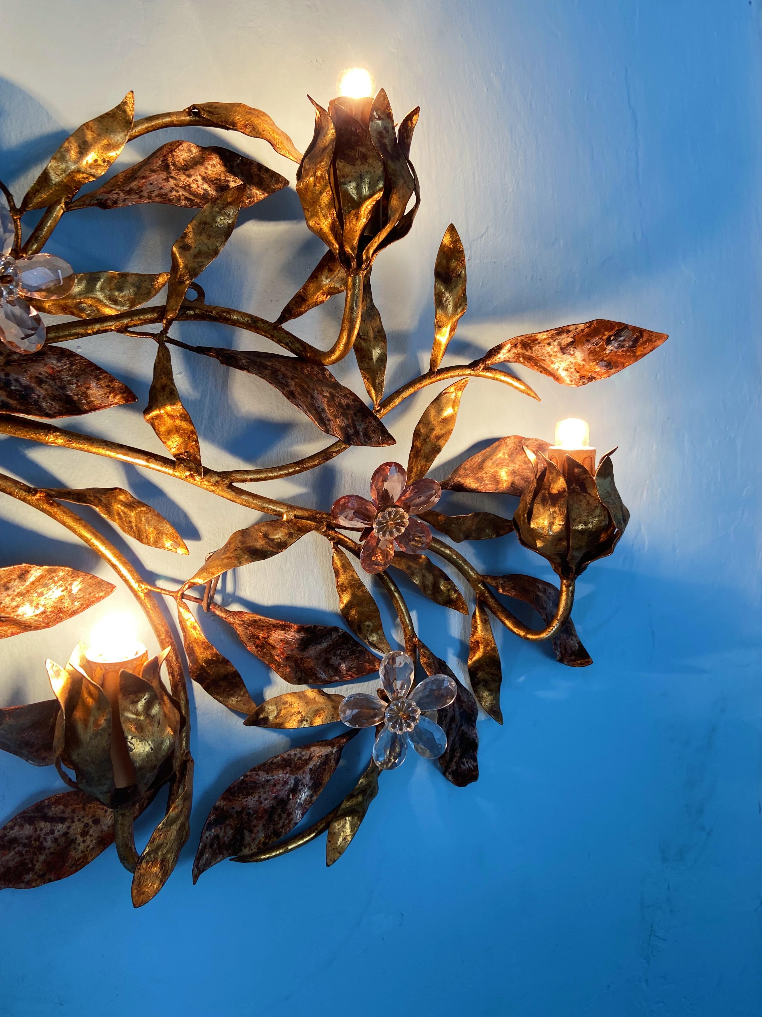 Applique à fleur en cristal de verre de Lights Regency par Maison Baguès Bon état - En vente à Palermo, PA