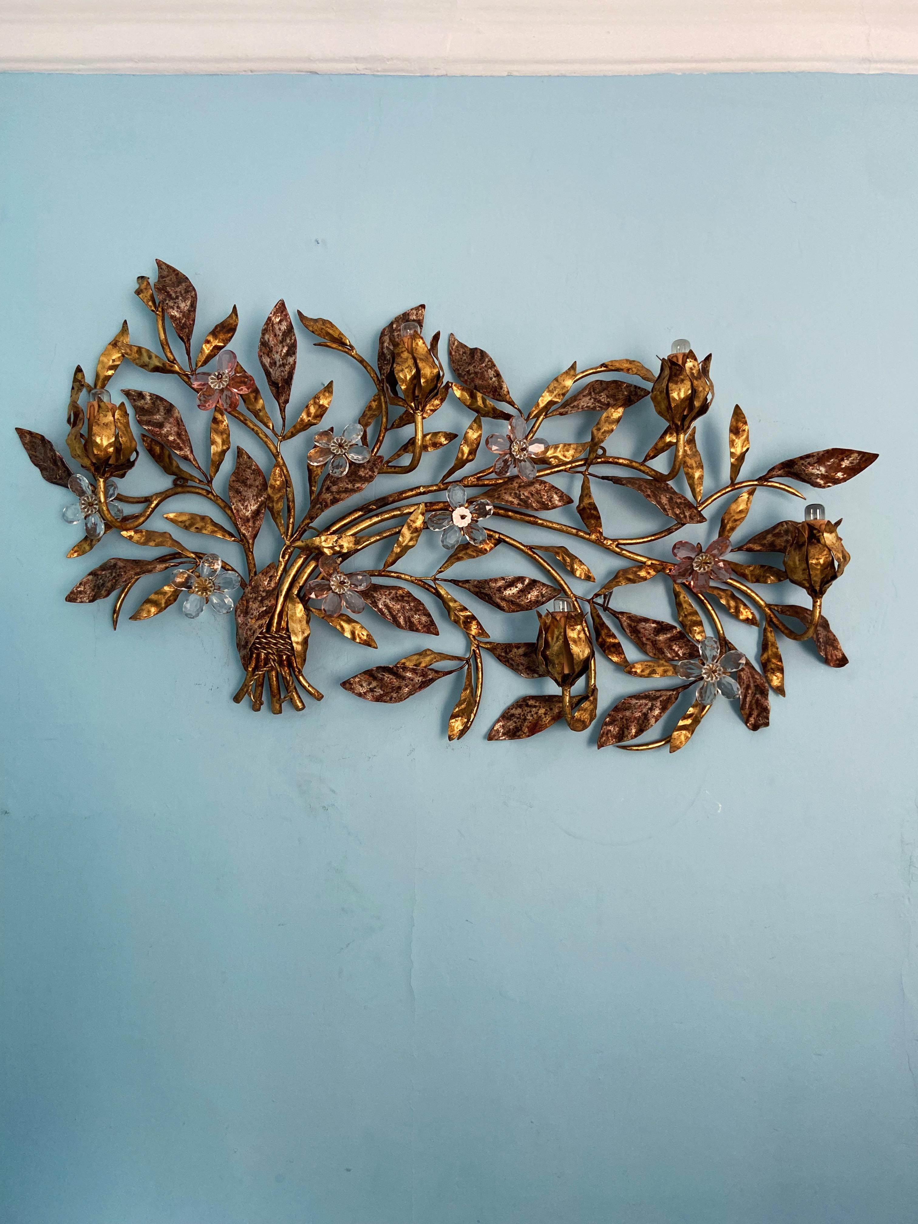 Applique à fleur en cristal de verre de Lights Regency par Maison Baguès en vente 1