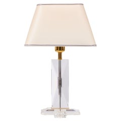 Hollywood regency crystal glass table lamp Germany 1970s