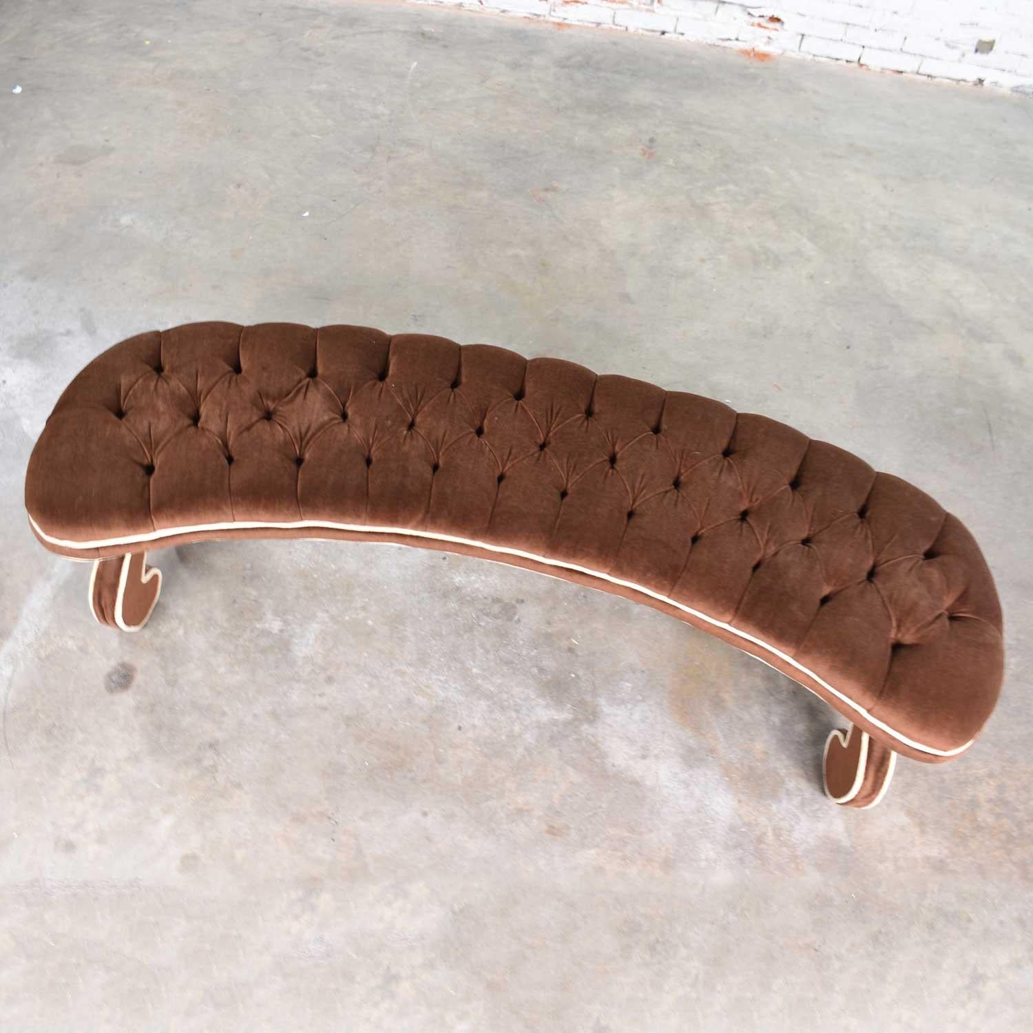 brown velvet bench