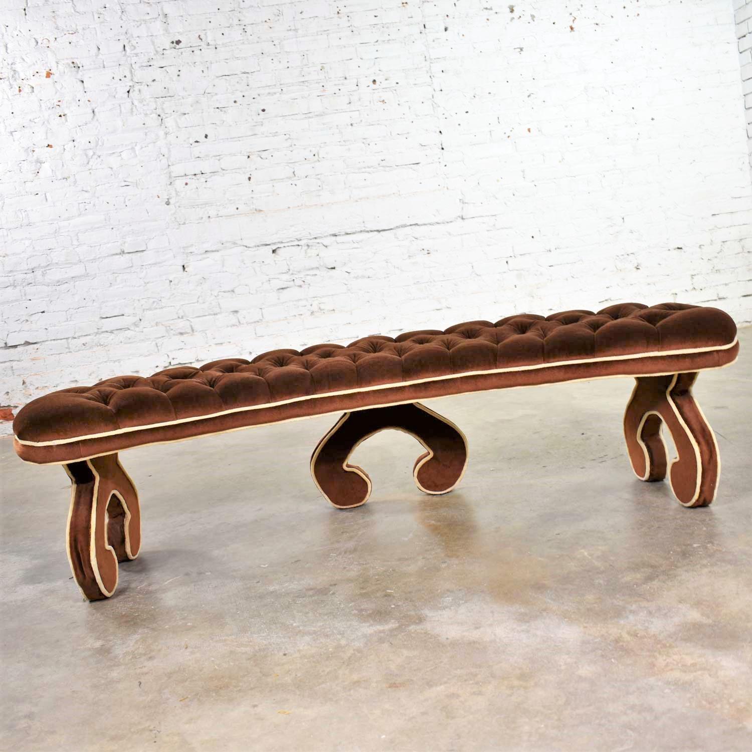 curved upholstered bench