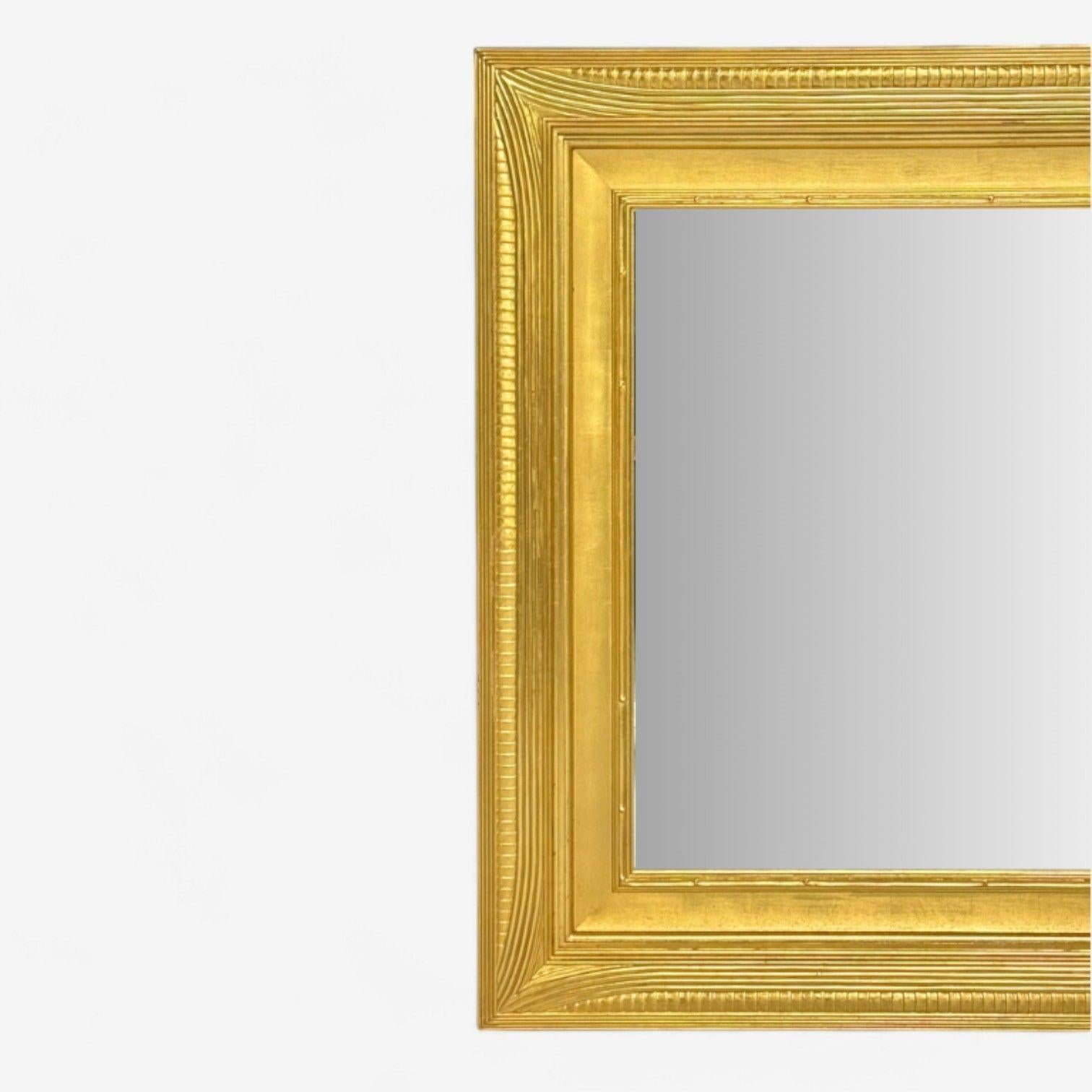 Hollywood Regency, Custom Giltwood Mirror, Water Gilt, Glass, USA, 21st C. In Good Condition For Sale In Manhasset, NY