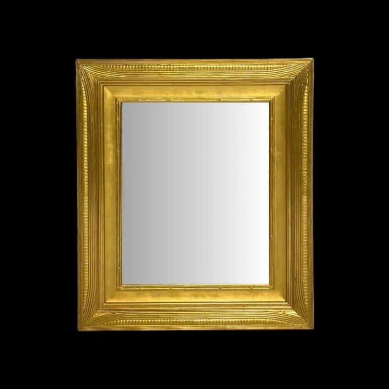 Contemporary Hollywood Regency, Custom Giltwood Mirror, Water Gilt, Glass, USA, 21st C. For Sale