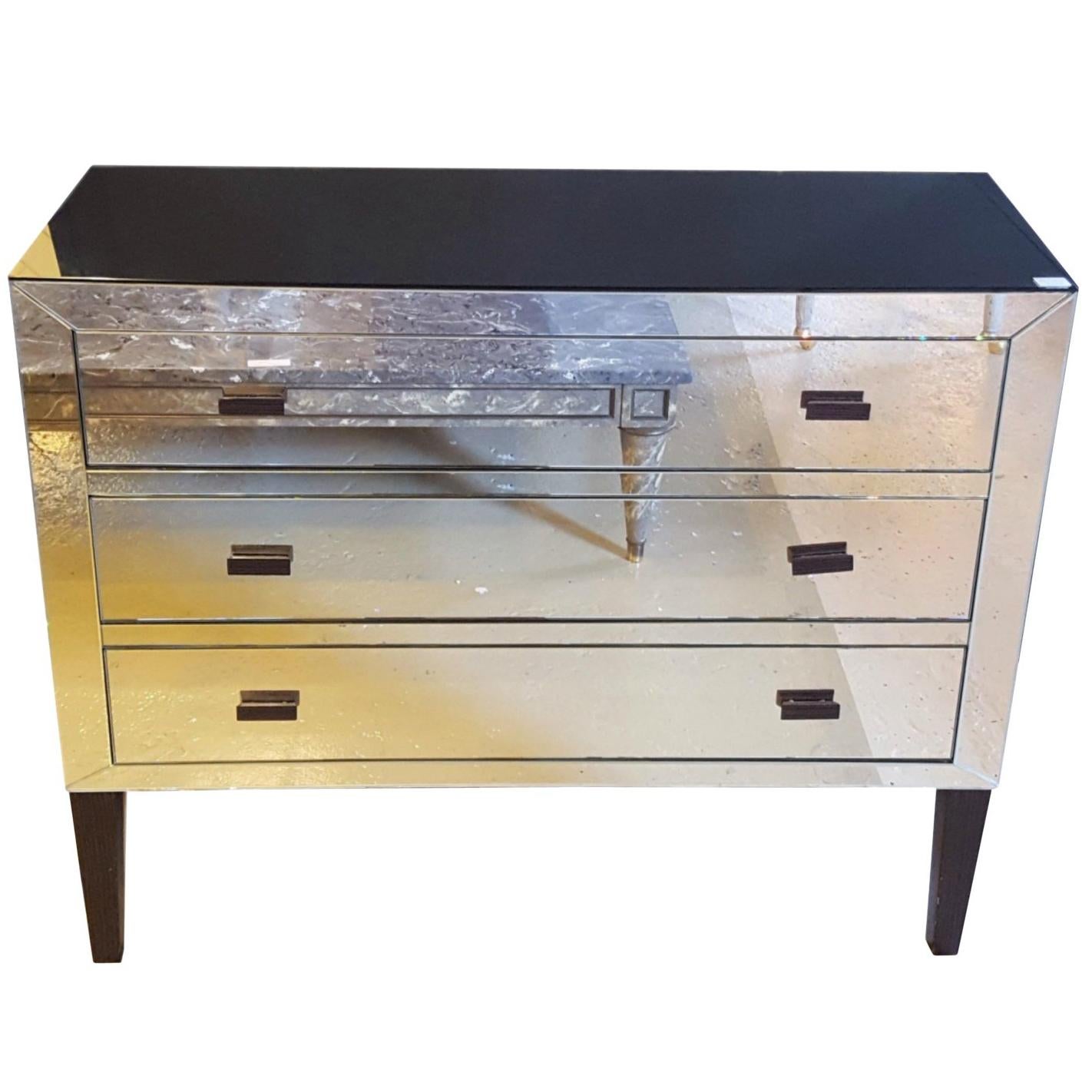 Hollywood Regency Custom Quality Mirrored Commode or Nightstand