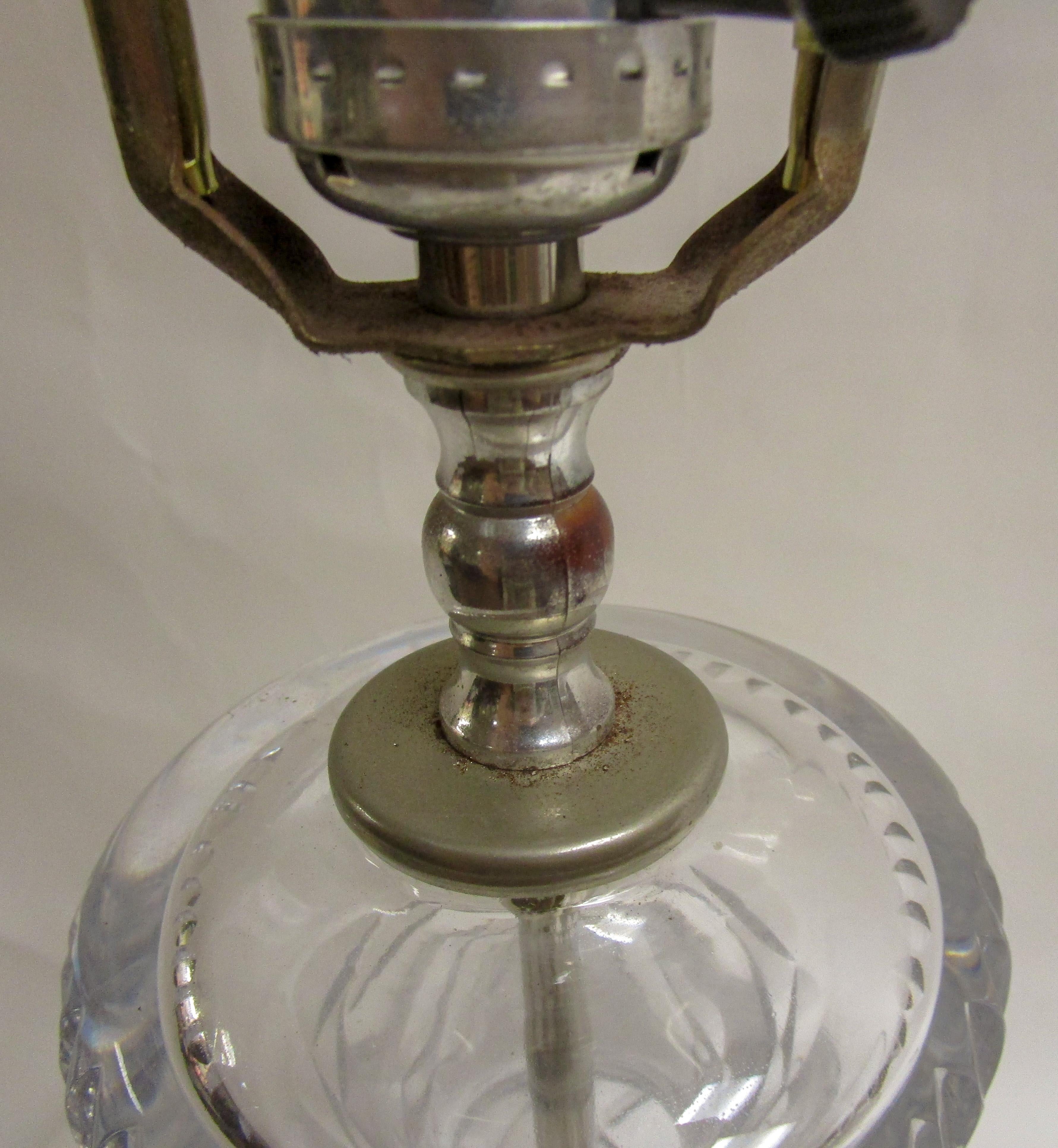 Hollywood Regency Cut Crystal French Lamp, Pair 6