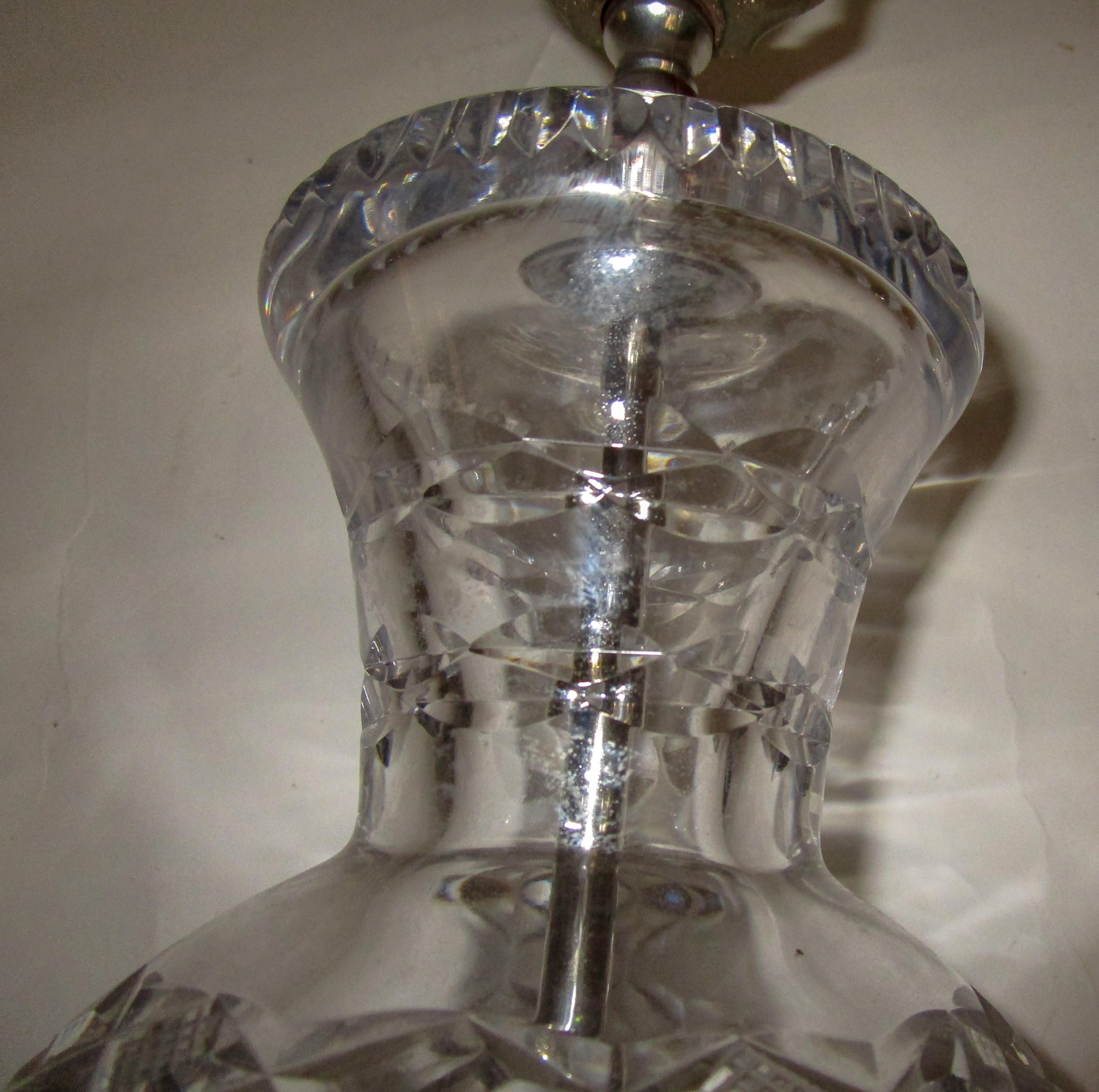 Hollywood Regency Cut Crystal French Lamp, Pair In Good Condition In Savannah, GA