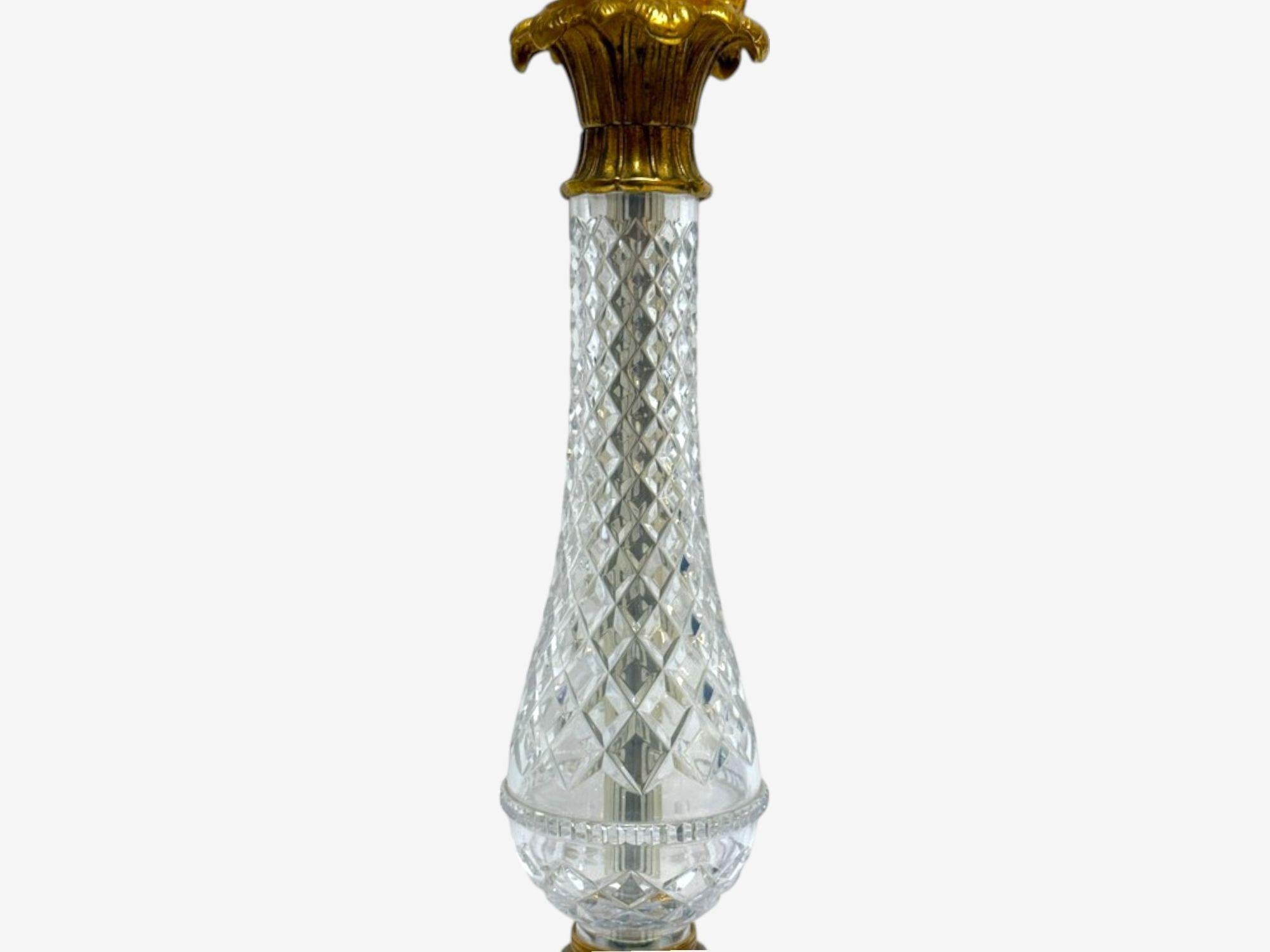 Hollywood Regency, Cut Crystal, Gilt Brass, Candelabras, France, 1930s For Sale 1