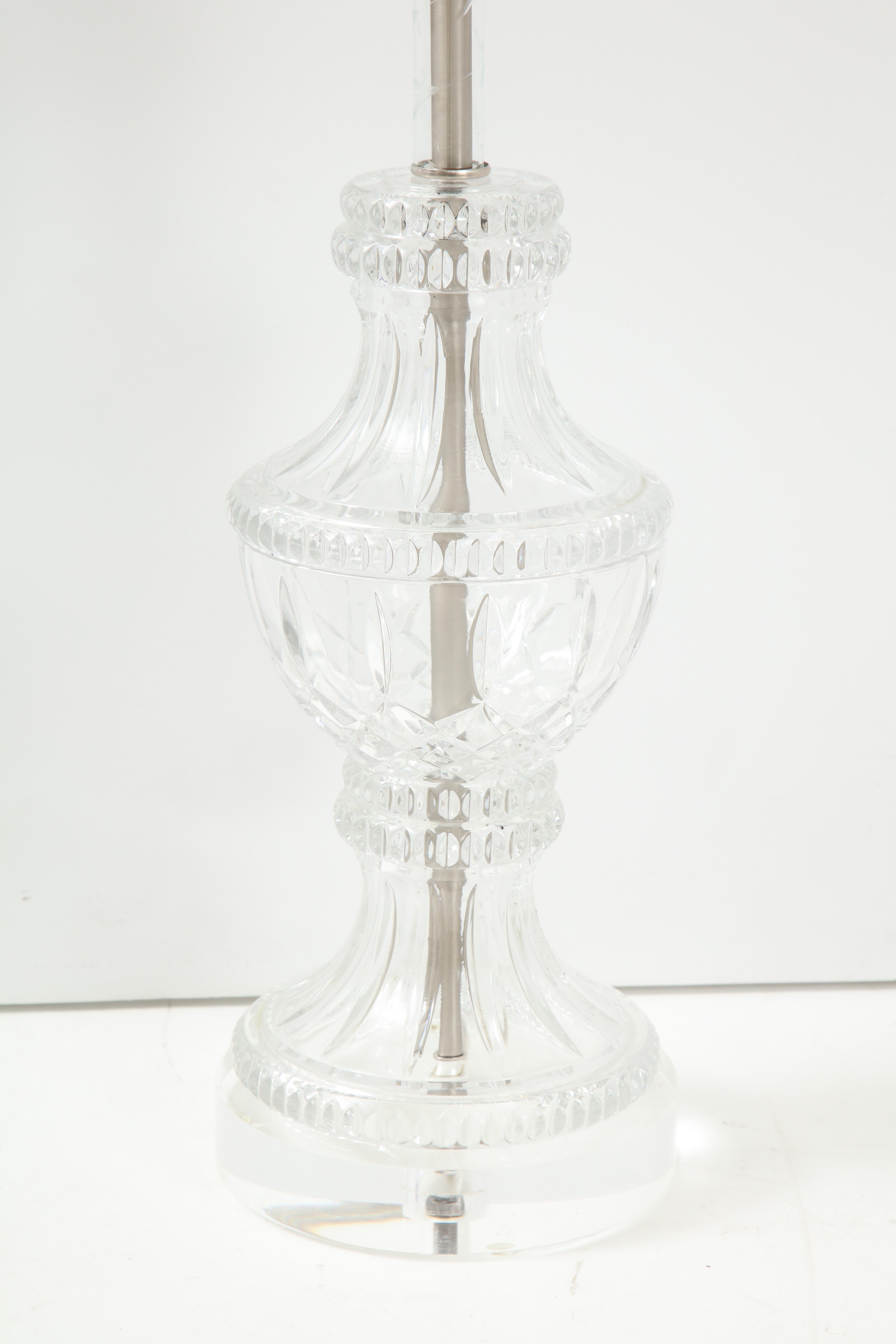 Hollywood Regency Cut Crystal Lamps In Excellent Condition In New York, NY